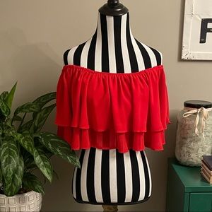 NEW Maverick Collection Red Flowy Crop Top